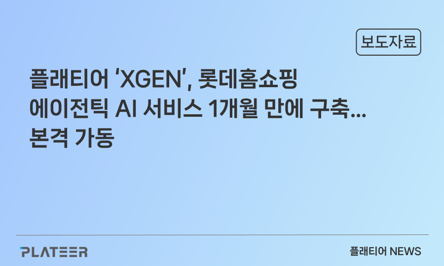 PLATEER's ‘XGEN’ AI Service Deployed for Lotte Home Shopping in Just One Month... Now Fully Operational